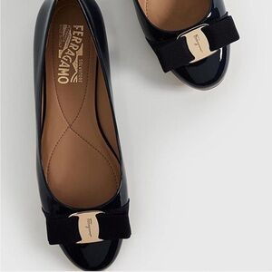 Salvatore Ferragamo Black Ballet Flats